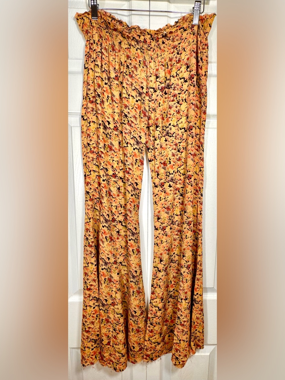 Free People FP One Floral Smocked Waist Flare Pants Size Small